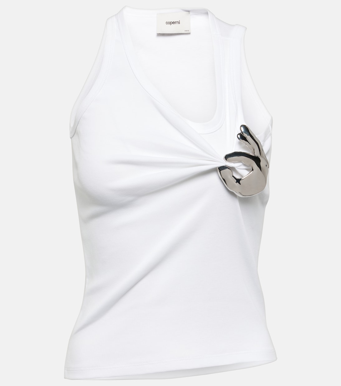 

Хлопковая майка с вышивкой Emoji Coperni, Optic White
