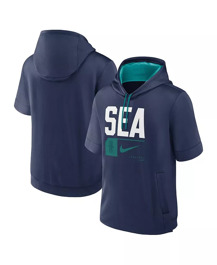

Мужская синяя толстовка с капюшоном Seattle Mariners Tri Code Lockup с короткими рукавами Nike