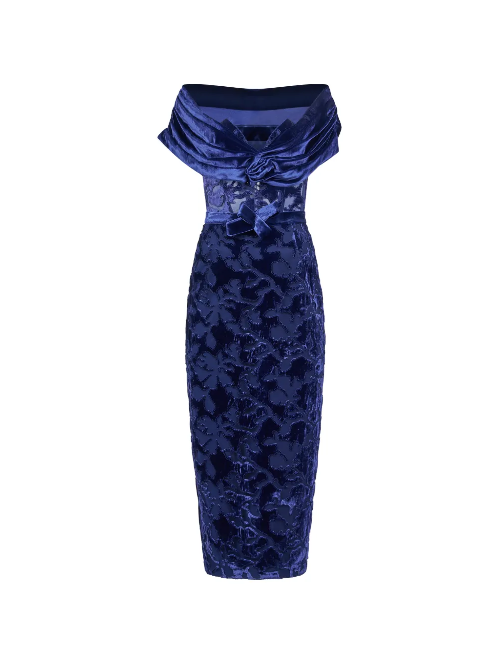 

Платье с цветочным принтом и открытыми плечами Araftu, синий