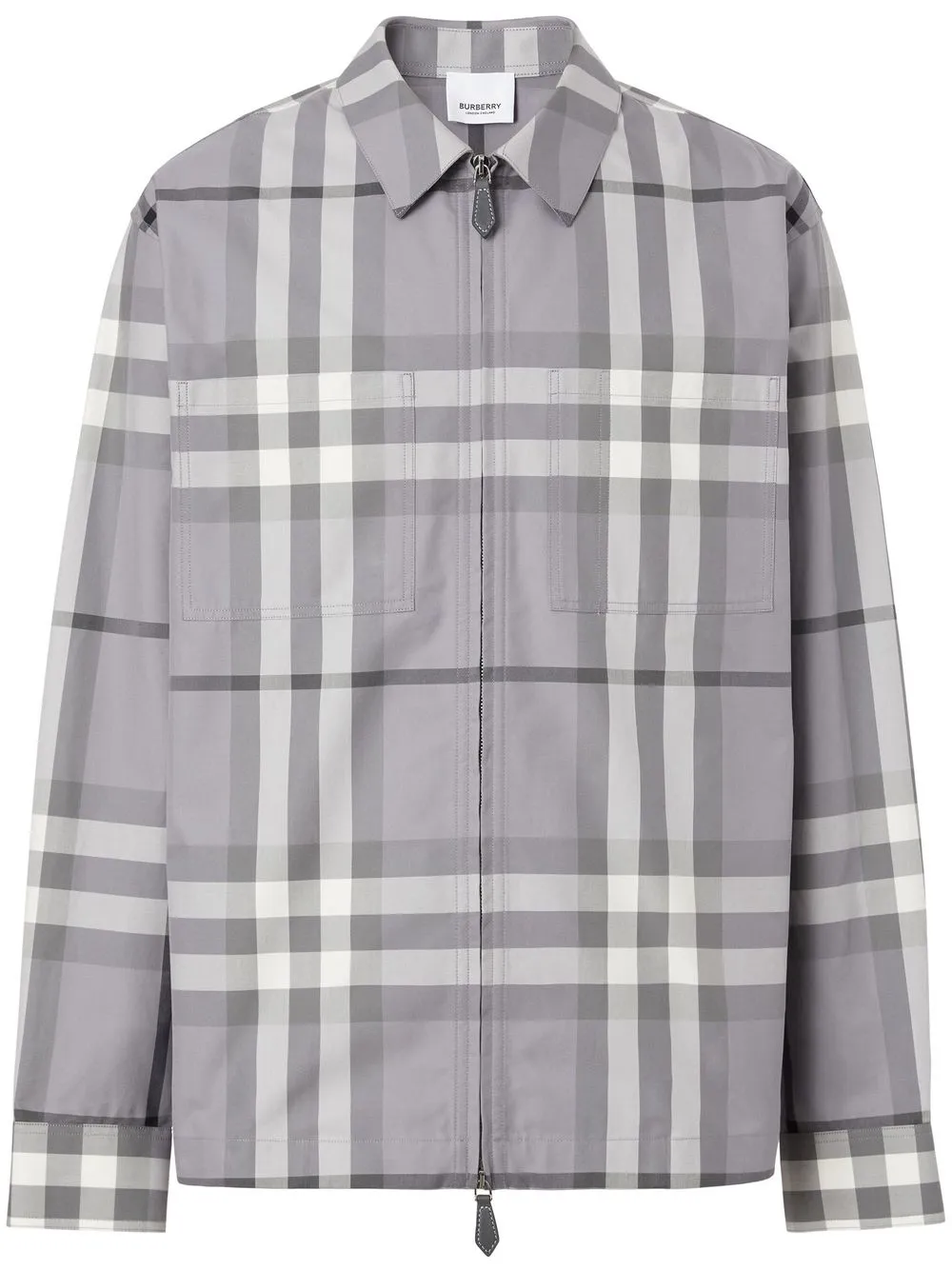 

Клетчатая рубашка на молнии BURBERRY, серый