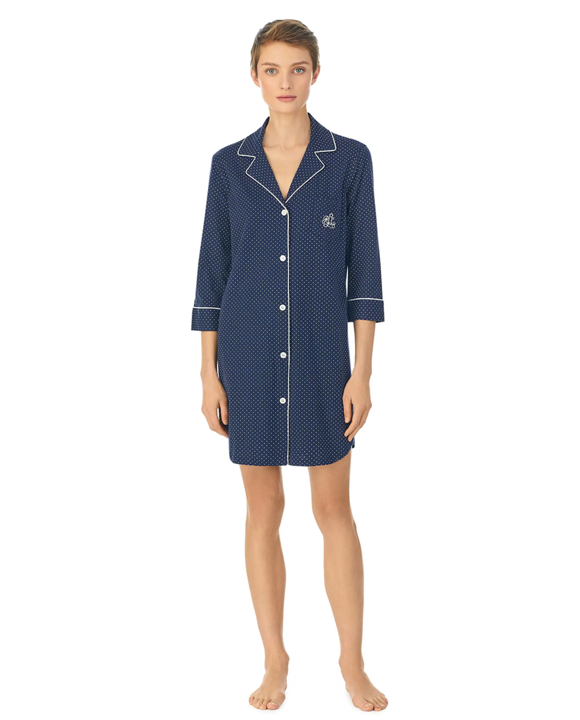 

Женская футболка 100% хлопок джерси Lauren Ralph Lauren, темно-синий