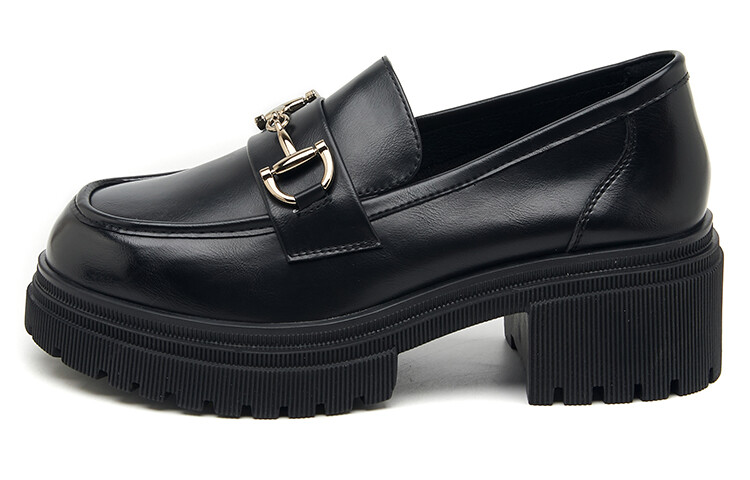 Лоферы женские Zgr, цвет Black Fleece-lined