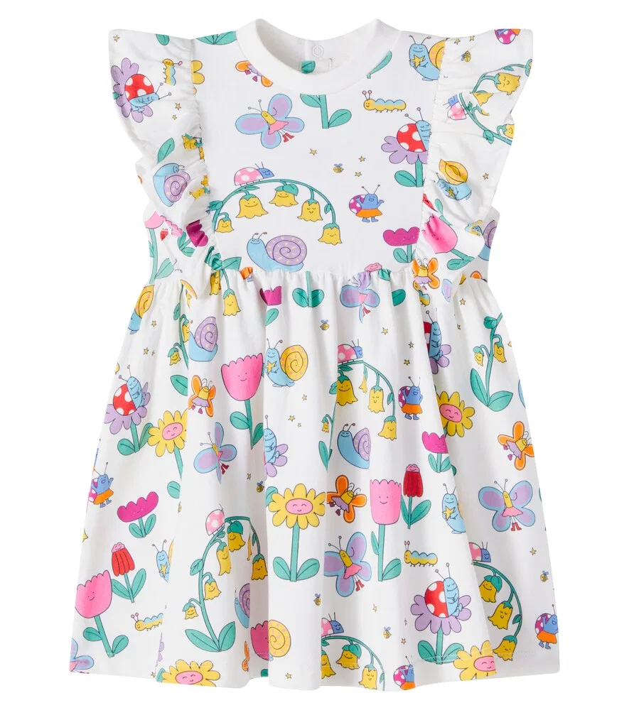 Платье из хлопкового трикотажа Baby Bug House Stella McCartney Kids, мультиколор