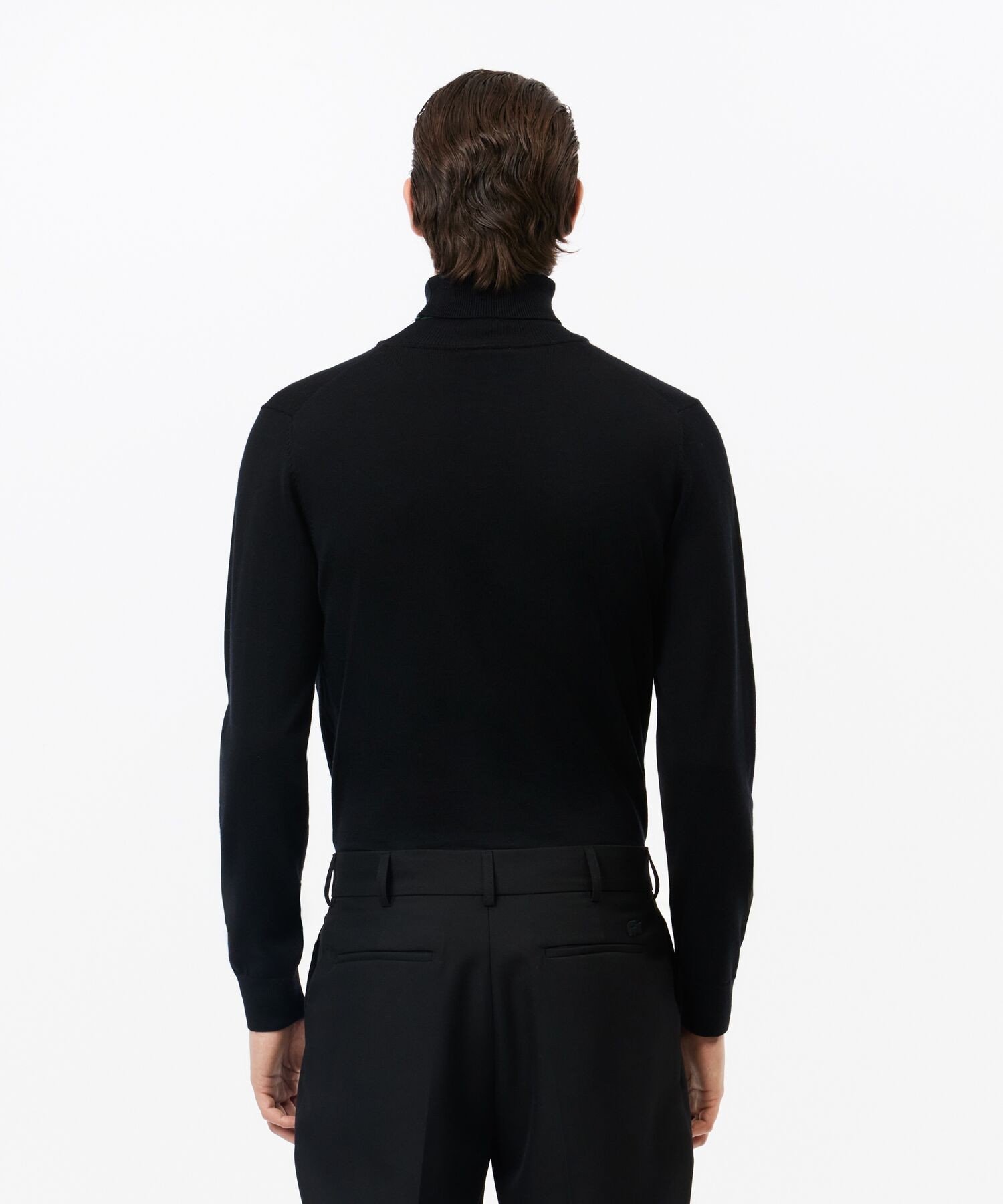 Свитер с высоким воротником из мериносовой шерсти LACOSTE, Black — фото 3