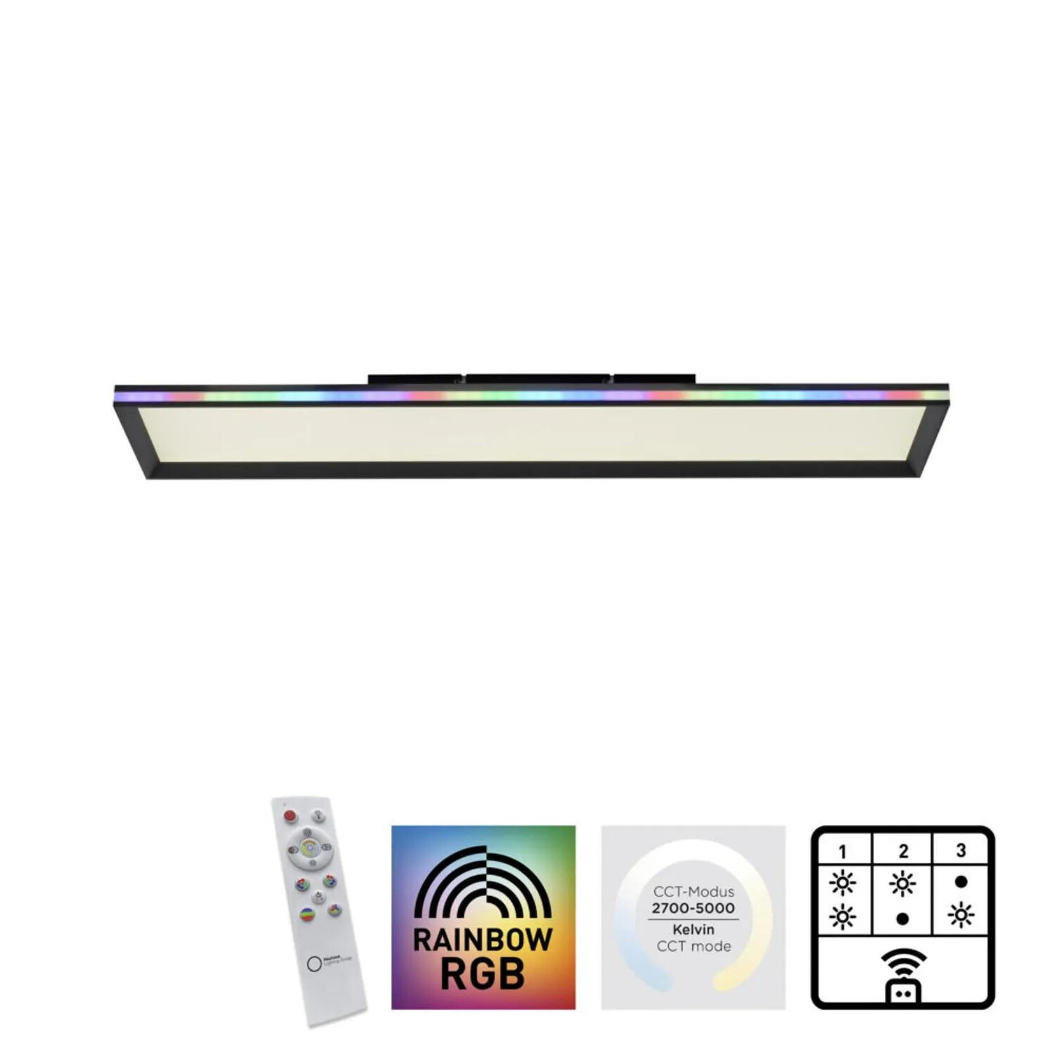 

Потолочный светильник click-licht, 25x25x6 см, черный