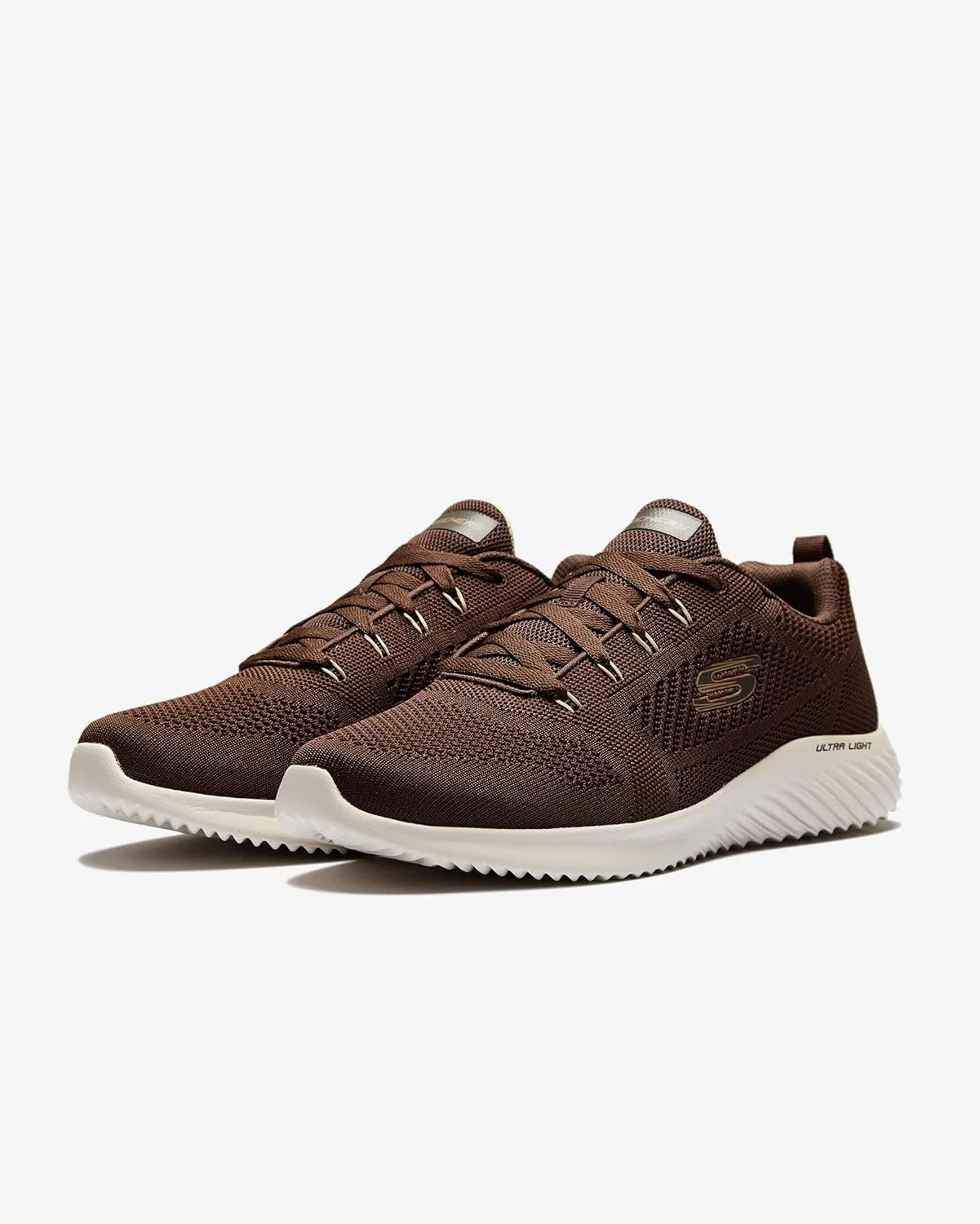 Мужские кроссовки Skechers Bounder Rinstet, 2-Brown Knit With Brown Trim — фото 3