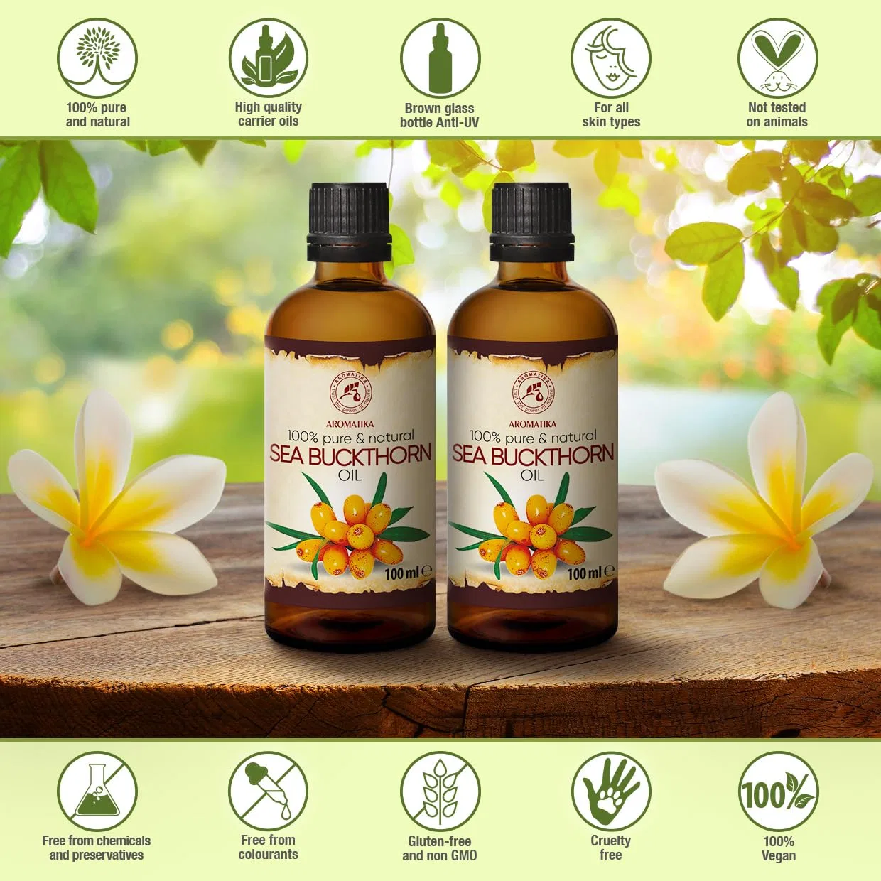 Масло для лица Aromatika Trust The Power Of Nature — Масло облепихи , холодного отжима, 200 мл — фото 3