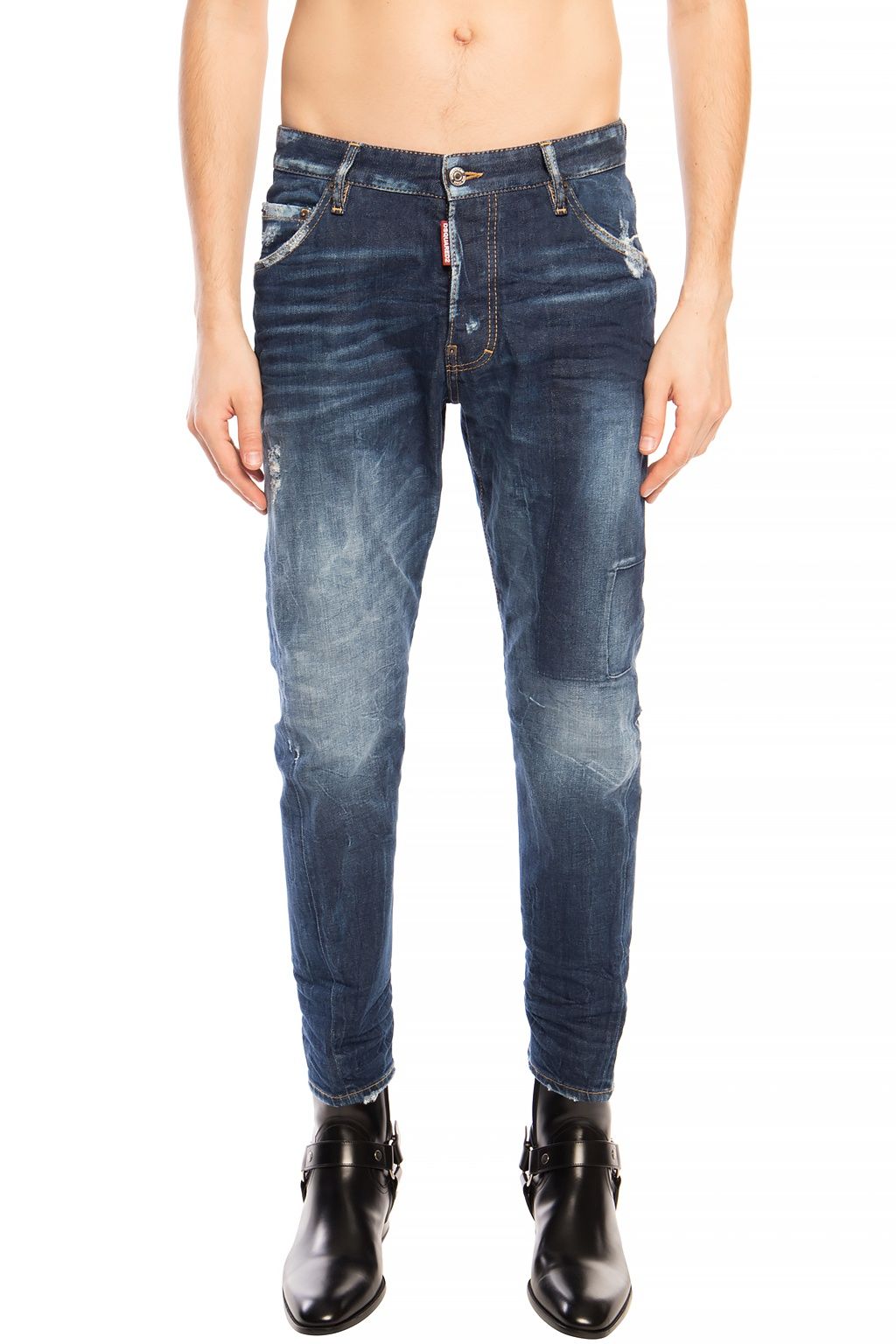 

Синие хлопковые мужские джинсы Dsquared2, синий