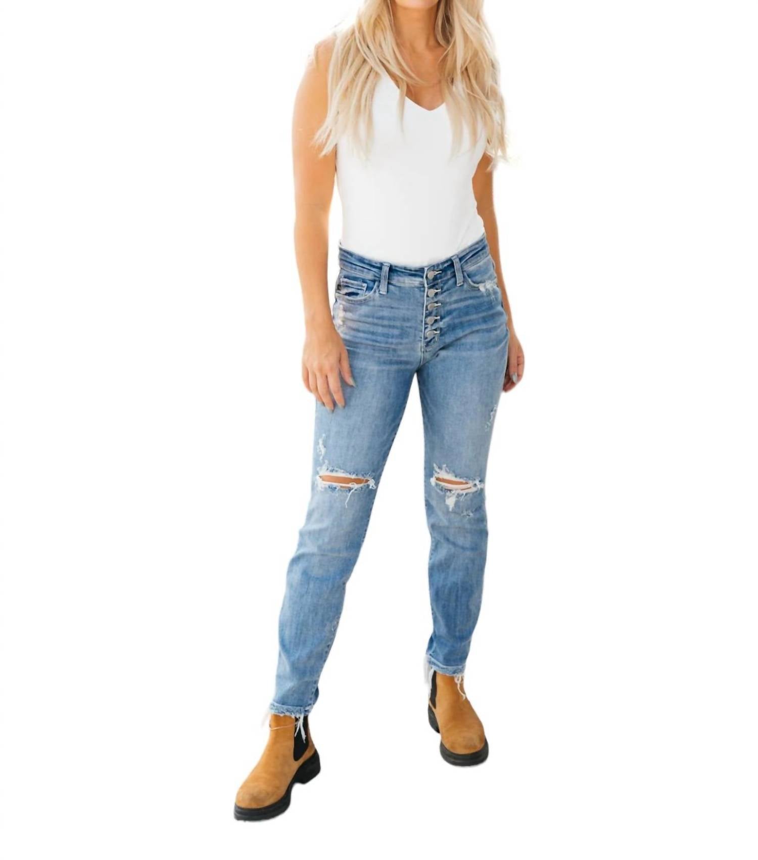 

Джинсы Traveler Denim в выцветшем синем цвете Judy Blue