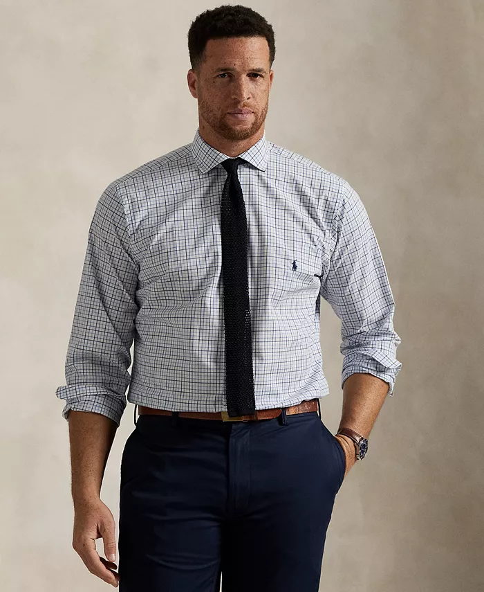 

Мужская рубашка Big & Tall Tattersall из стрейч-поплина Polo Ralph Lauren, белый