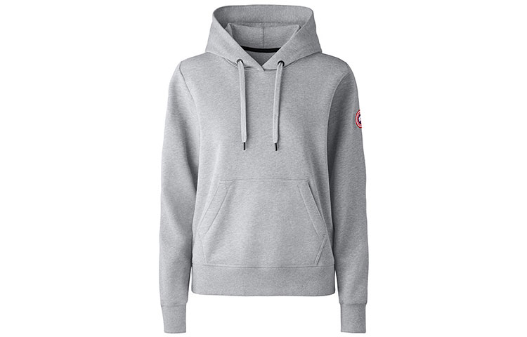 

Нашивка с логотипом Меланжевая толстовка с капюшоном Canada Goose, серый