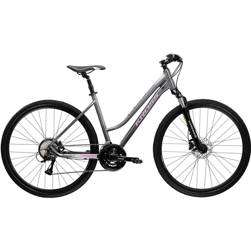 

Женский гибридный велосипед Kross Evado 4.0 Lady, серый/розовый