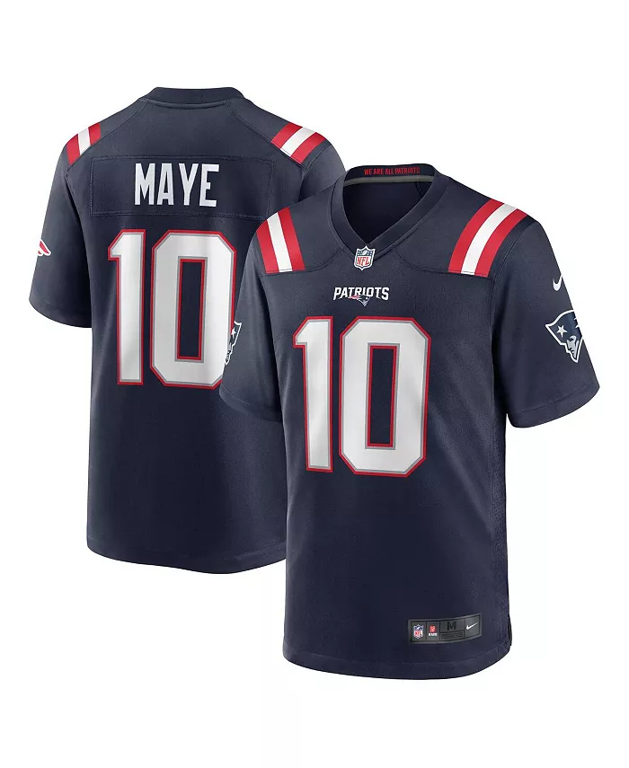 

Мужская игровая футболка Drake Maye New England Patriots, выбор в первом раунде драфта НФЛ 2024 Nike, синий