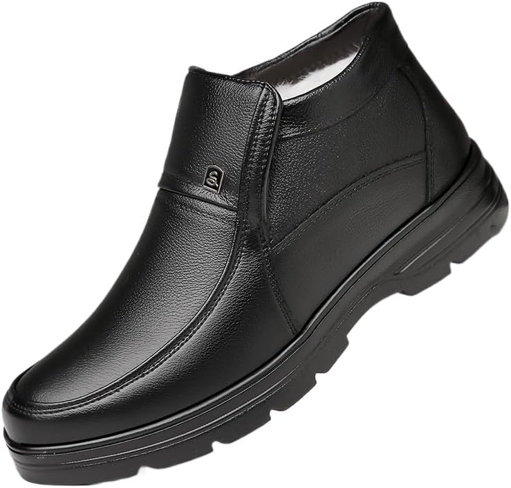 

Мужские толстые флисовые кожаные туфли больших размеров Sfwarmart, черный