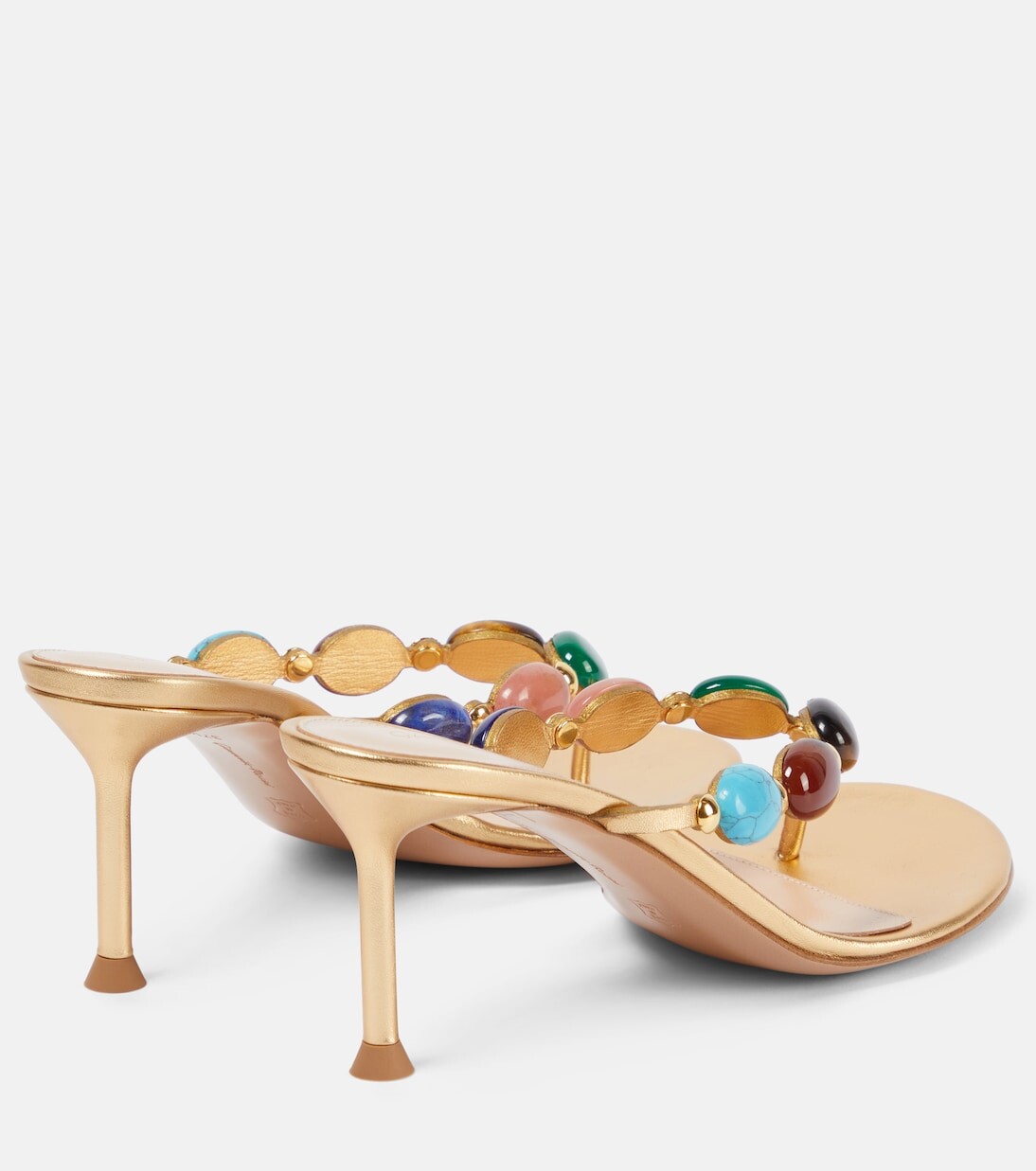 Босоножки shanti с декорированными кожаными ремешками Gianvito Rossi, мультиколор — фото 3