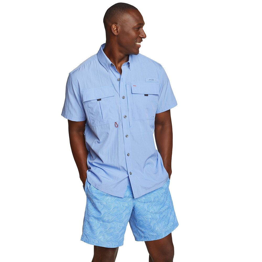 

Мужская рубашка Eddie Bauer с коротким рукавом UPF Guide 2.0, цвет Lapis
