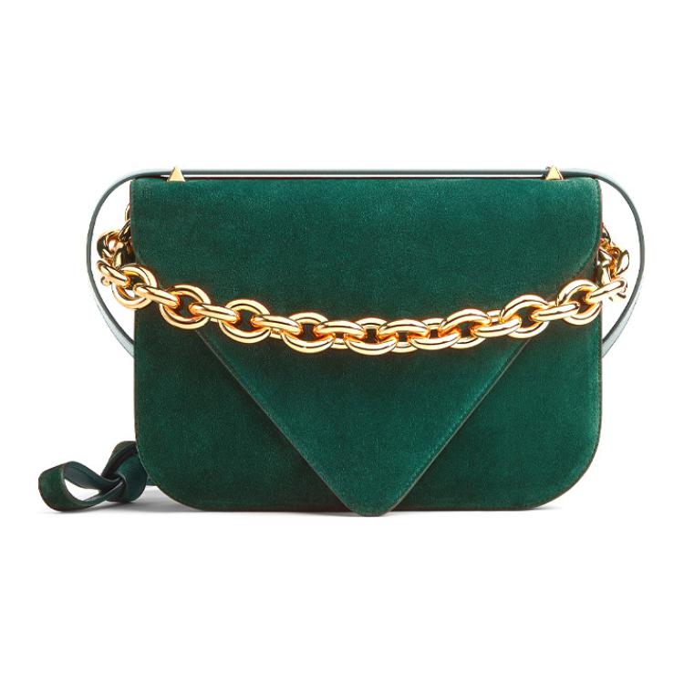

Замшевая сумка через плечо для женщин dark green Bottega Veneta, Set (Bag+Dust Bag)