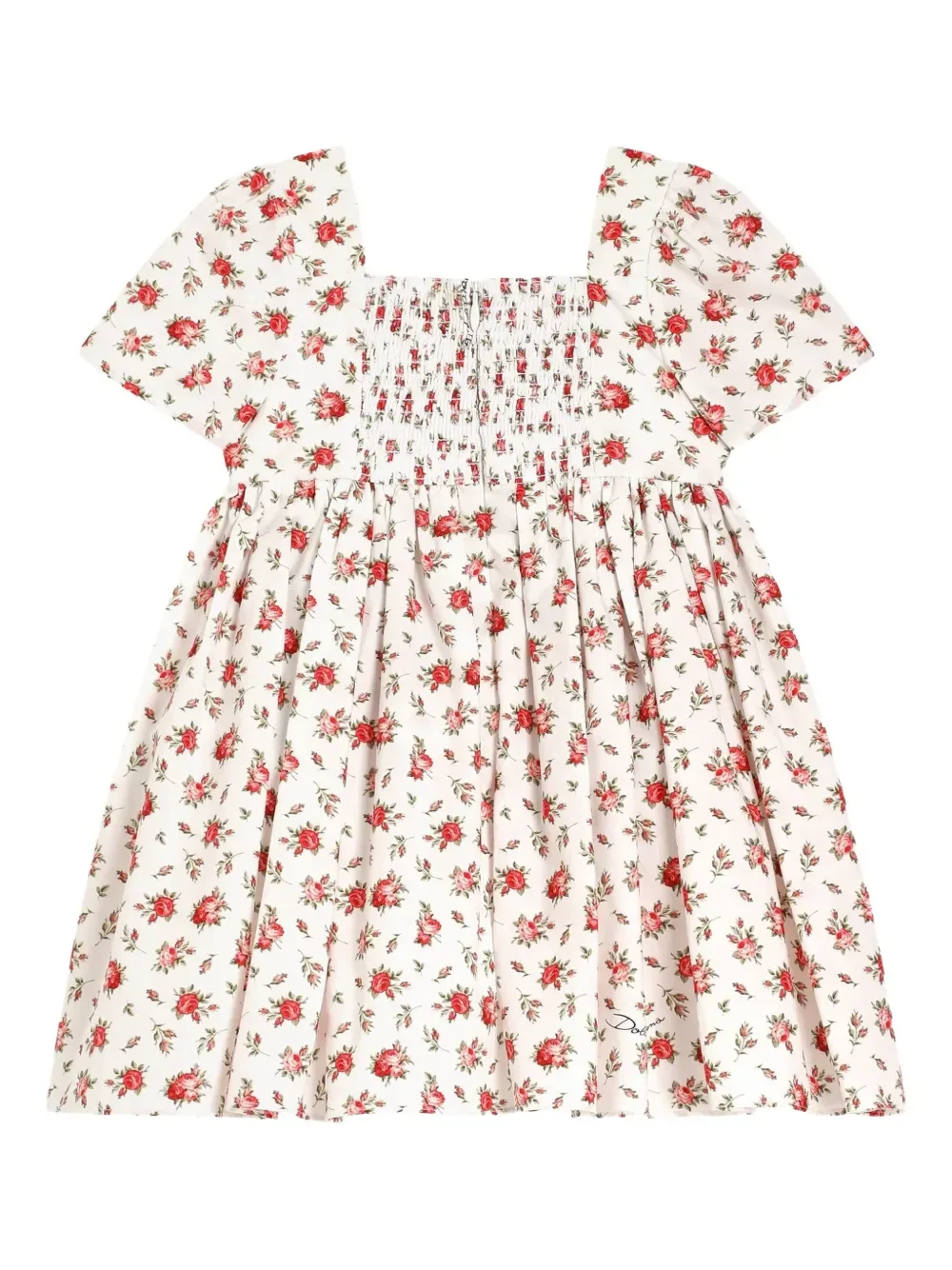 Платье с цветочным принтом Dolce & Gabbana Kids, белый — фото 2