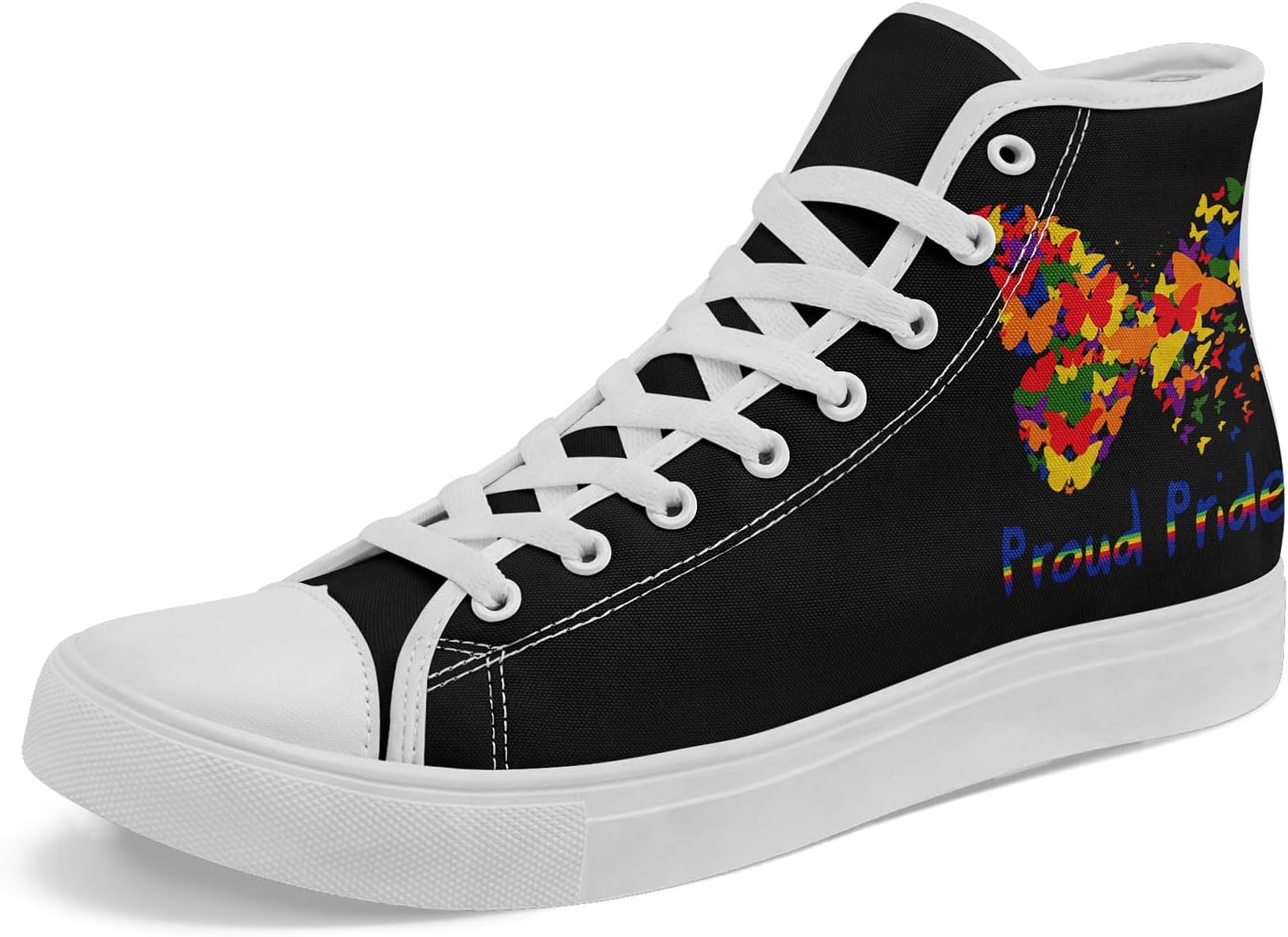 

Высокие кеды Rainbow на шнуровке - стильная обувь для мужчин и женщин, легкая повседневная обувь, подарок во имя равенства Awsole, белый/красный/желтый/оранжевый