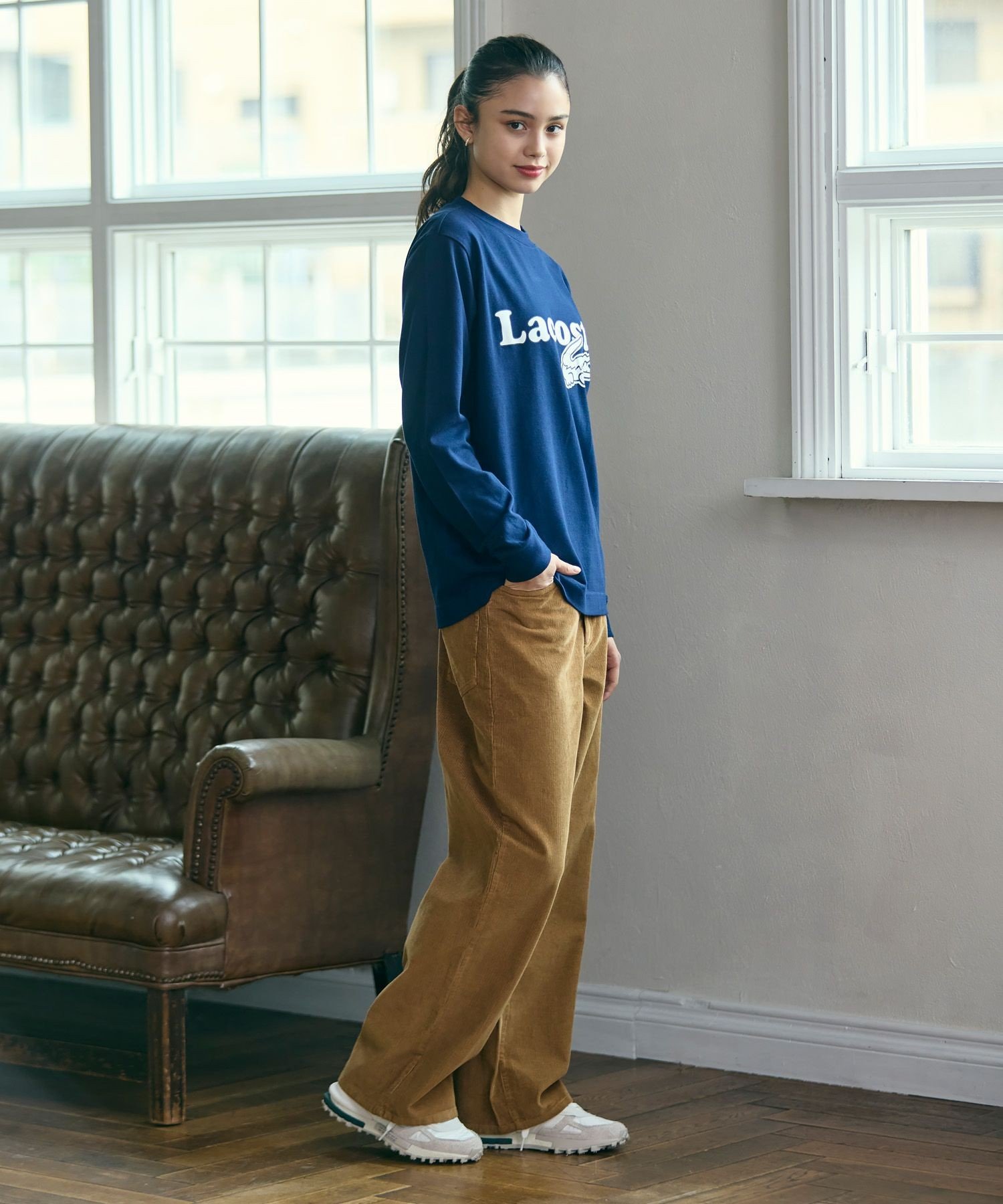 Футболка LACOSTE с принтом оверсайз, Navy — фото 3