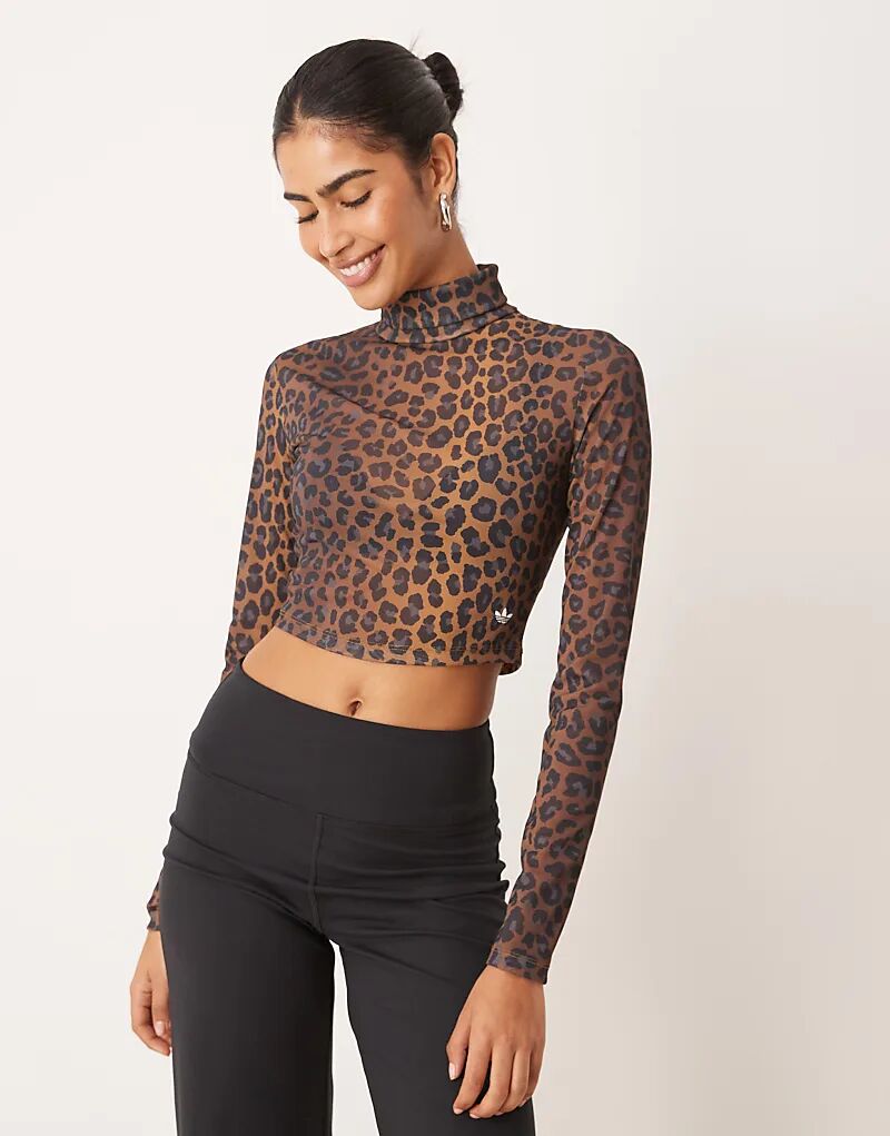 

Футболка с длинным рукавом adidas Originals с леопардовым принтом