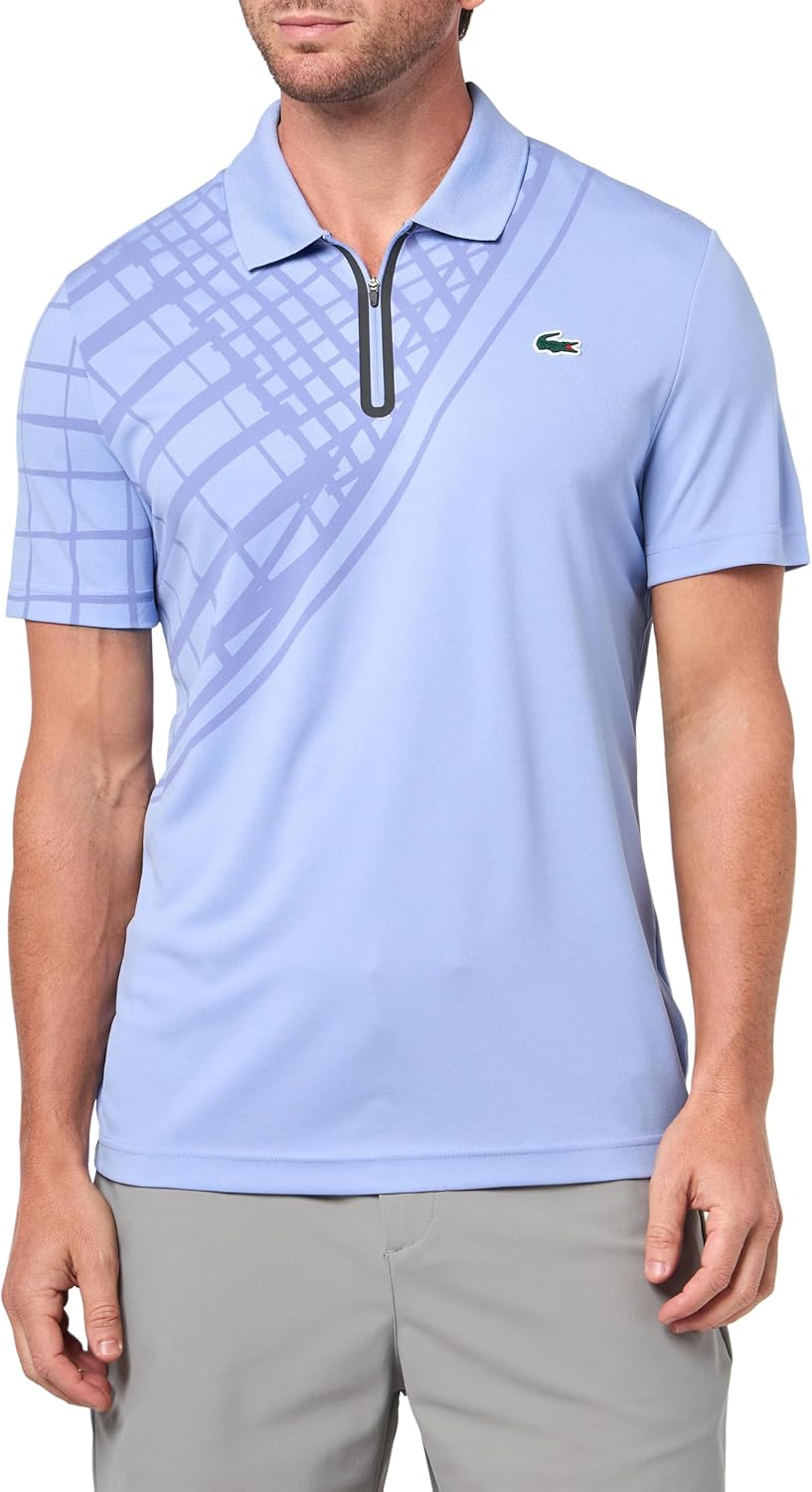 

Lacoste мужская спортивная футболка поло Ultra-Dry Printed Slim Fit Tennis, Delphinium
