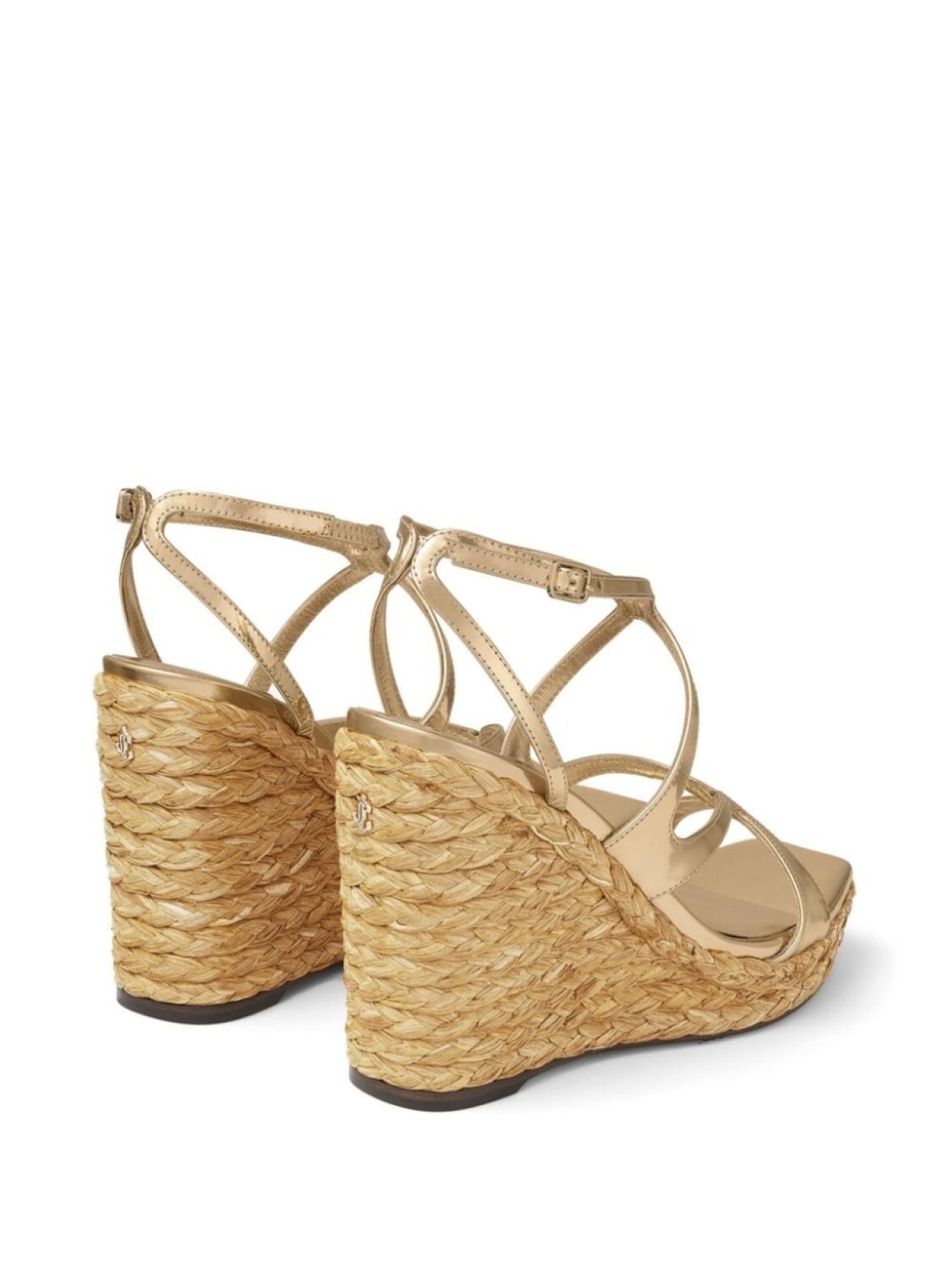 Jimmy Choo босоножки Ayla 110 на танкетке, золотистый — фото 3