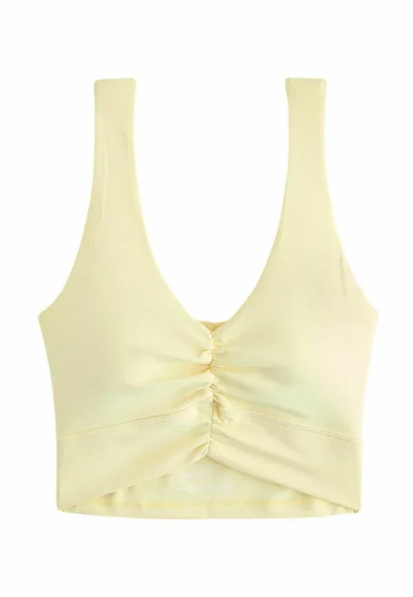 Топ спортивный Regular fit active balance twist back sports bra, бренд Next, лимонно-желтый — фото 4
