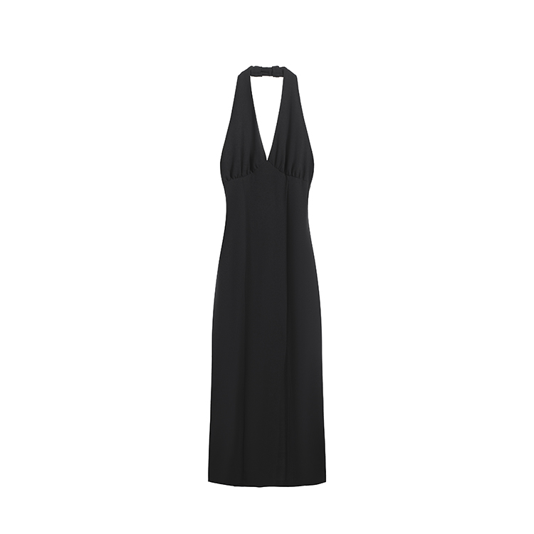 

MOMMANWA Платье-чехол Women's Black Halter Moderate