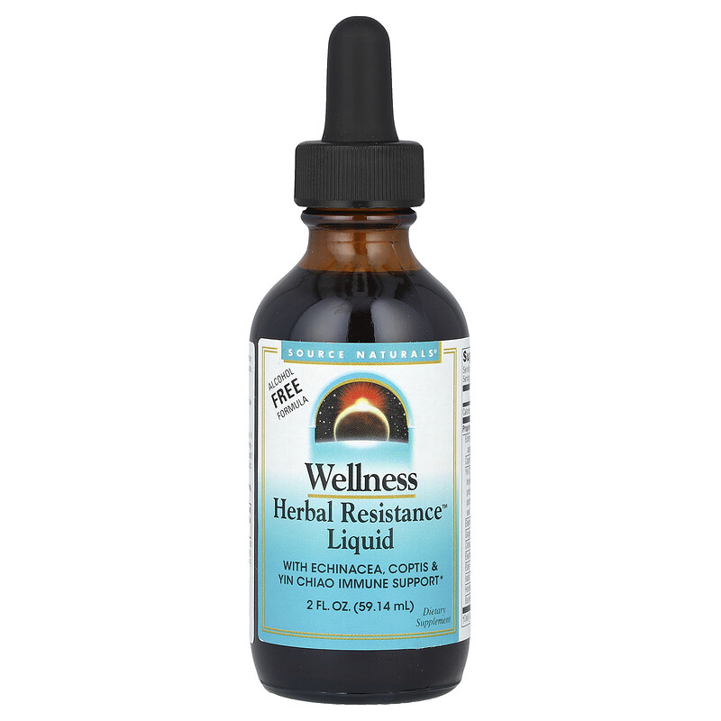 

Source Naturals, Wellness, жидкость Herbal Resistance , без спирта, 500 мг, 59,14 мл (2 жидк. Унции)