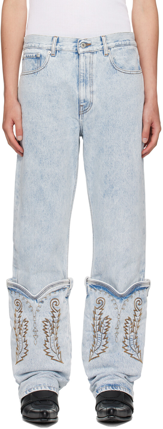 

Эксклюзивные синие джинсы SSENSE Cowboy Cuff Y/Project