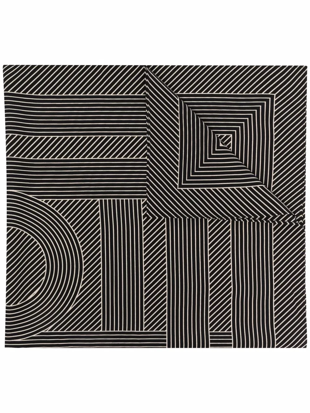 

Шелковый платок с вышитым логотипом TOTEME, черный