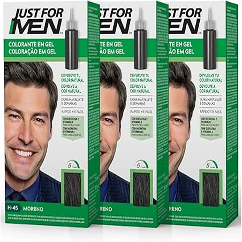 Мужской гель-краска для волос Just For Men Ink, оттенок H45 темно-коричневый, 3 шт. Just For Men