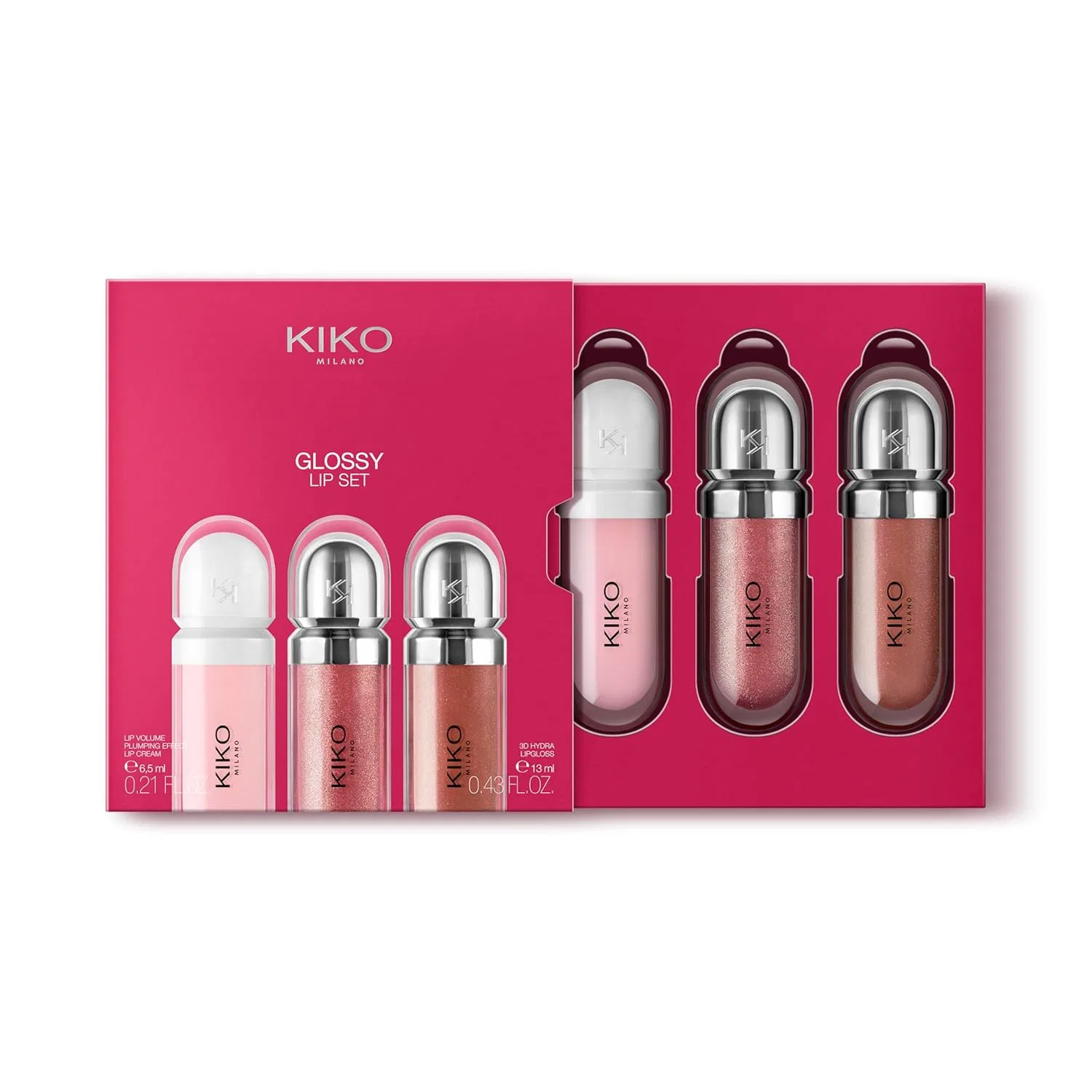 Набор для губ KIKO Milano Glossy Lip Set: 2 блеска и 1 крем для губ Kiko Milano — фото 4