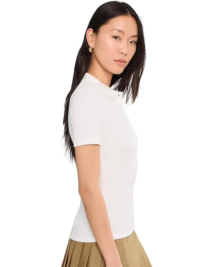 Поло Lacoste L.12.D Ribbed Cotton, Slim Fit, Белое — фото 3
