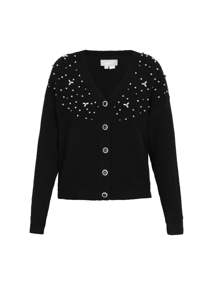 

Usha Женский кардиган черного меланжевого цвета