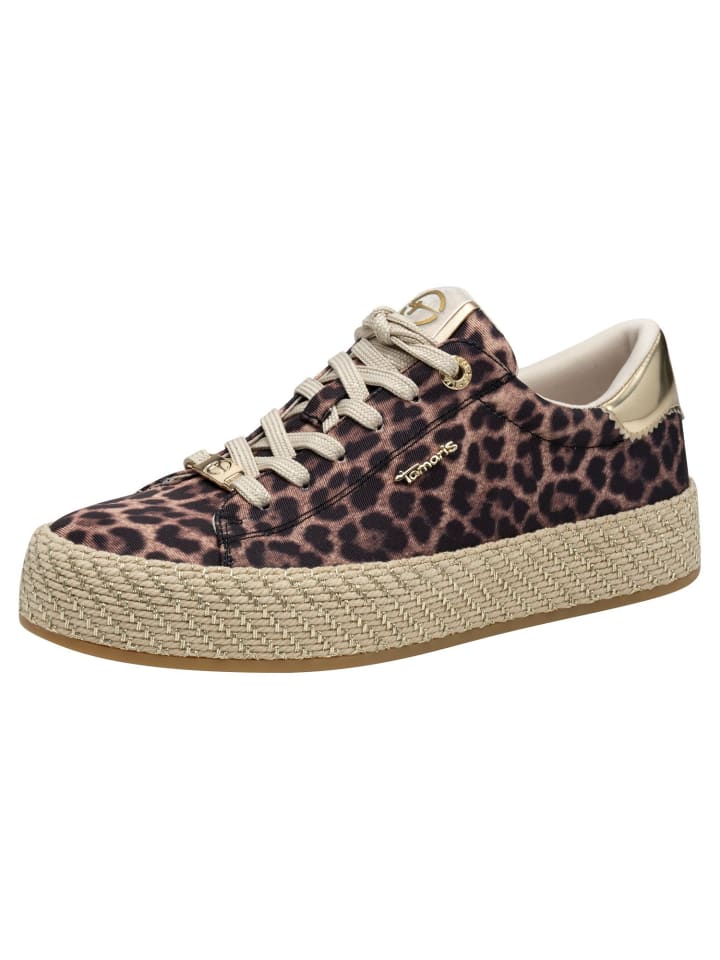 Кроссовки на шнуровке Tamaris, цвет leopard