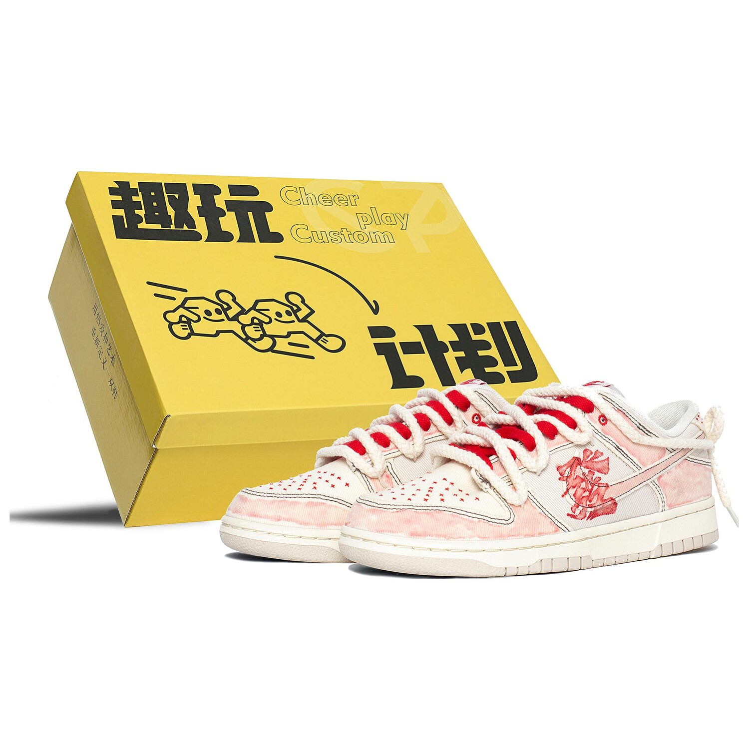 

Кроссовки Nike Dunk Skateboard Shoes Unisex Low-Top Beige Red