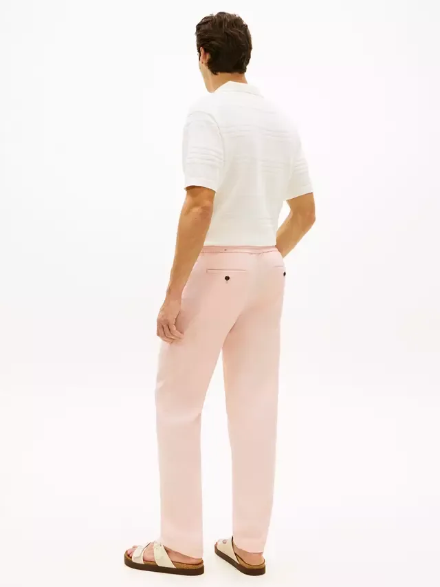 Зауженные брюки-чиносы Harlem из льняной смеси Tommy Hilfiger, Light Pink — фото 3