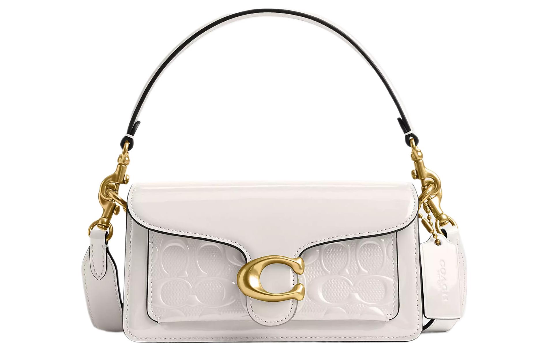 

Сумка через плечо Tabby из белой лаковой кожи маленького размера COACH