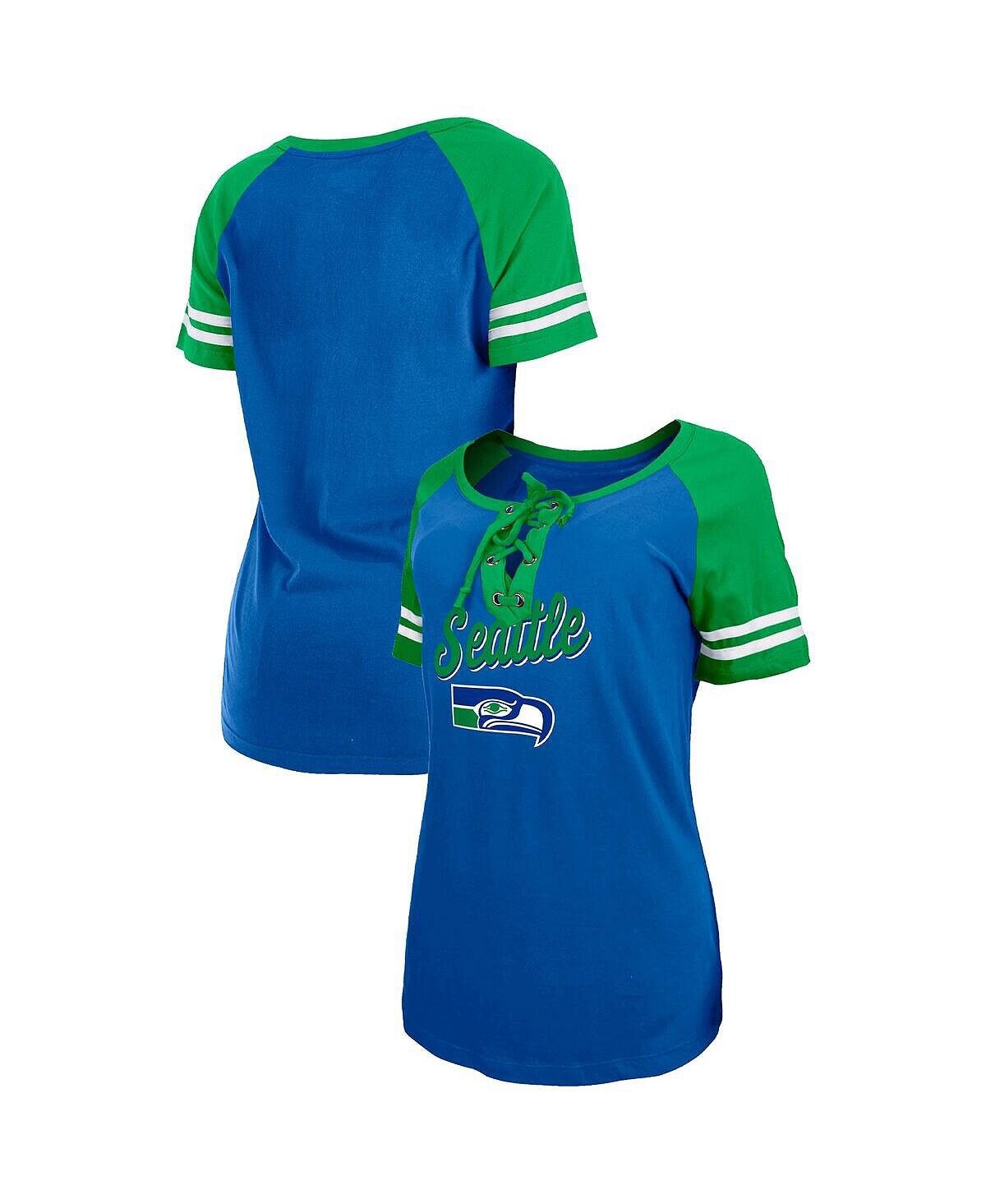 

Женская королевская зеленая футболка реглан на шнуровке Seattle Seahawks Legacy New Era, Зеленый, Женская королевская зеленая футболка реглан на шнуровке Seattle Seahawks Legacy New Era