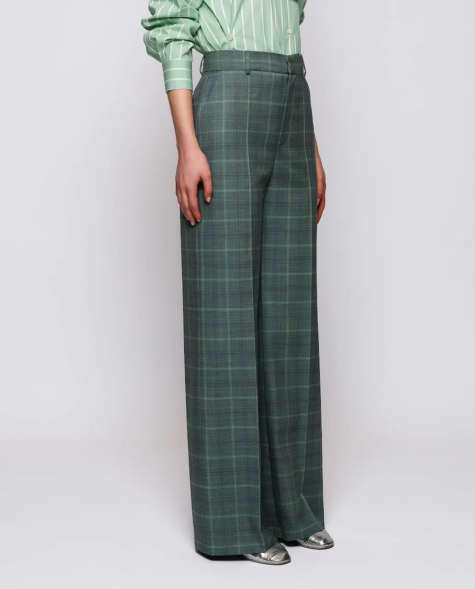 

Женские прямые брюки в клетку Mirto, зеленый