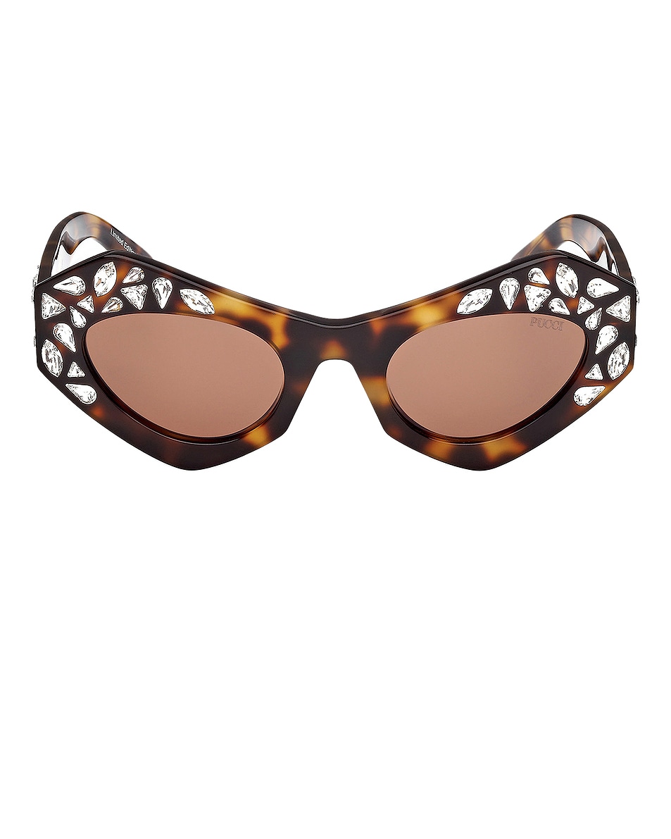 

Cat Eye Солнцезащитные очки Emilio Pucci, Dark Havana & Brown