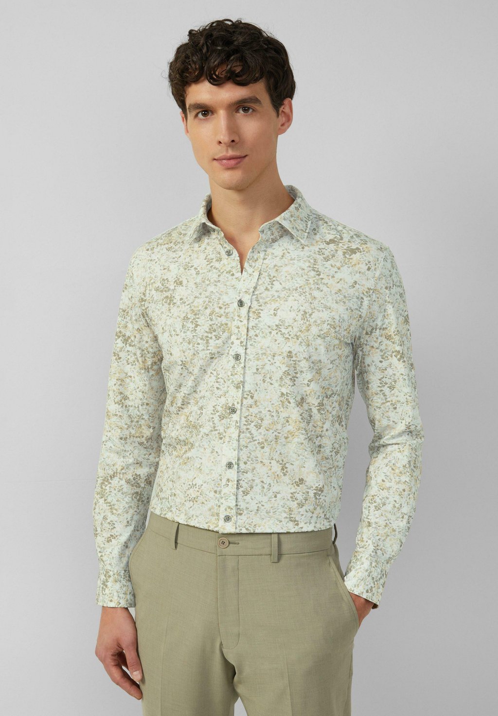 

Рубашка TAILORED FIT GEMUSTERTES s.Oliver BLACK LABEL, темно-зеленый