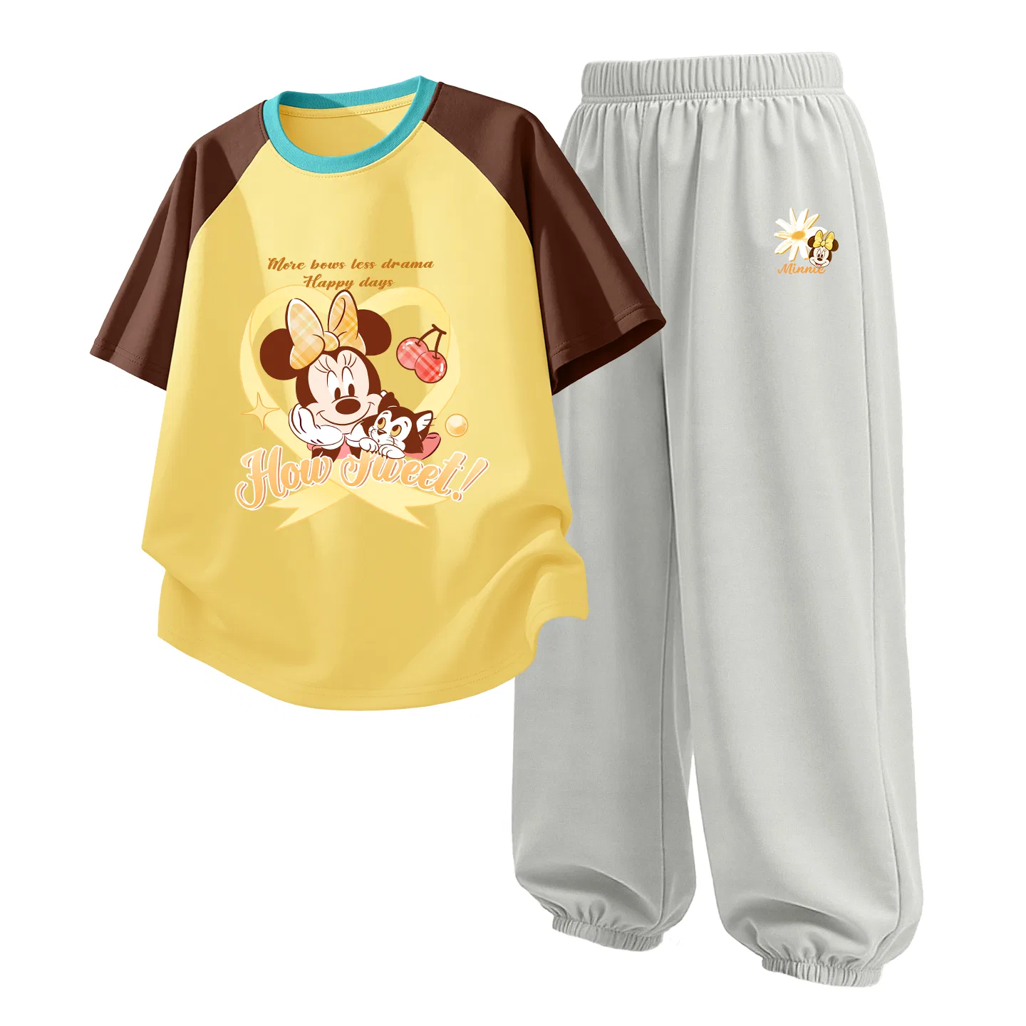 Детский спортивный костюм Casual Sportswear 2 Piece Set Disney, Daisy Hearty Brown Yellow+Di Fansen Flower K Glacier Gray
