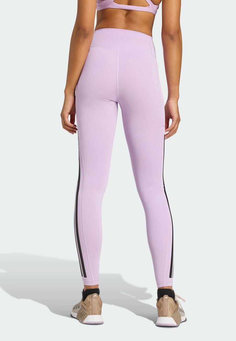 Леггинсы Adidas Performance OPTIME 3-STRIPES FULL LENGTH, Powder Plum/Lilac — фото 2