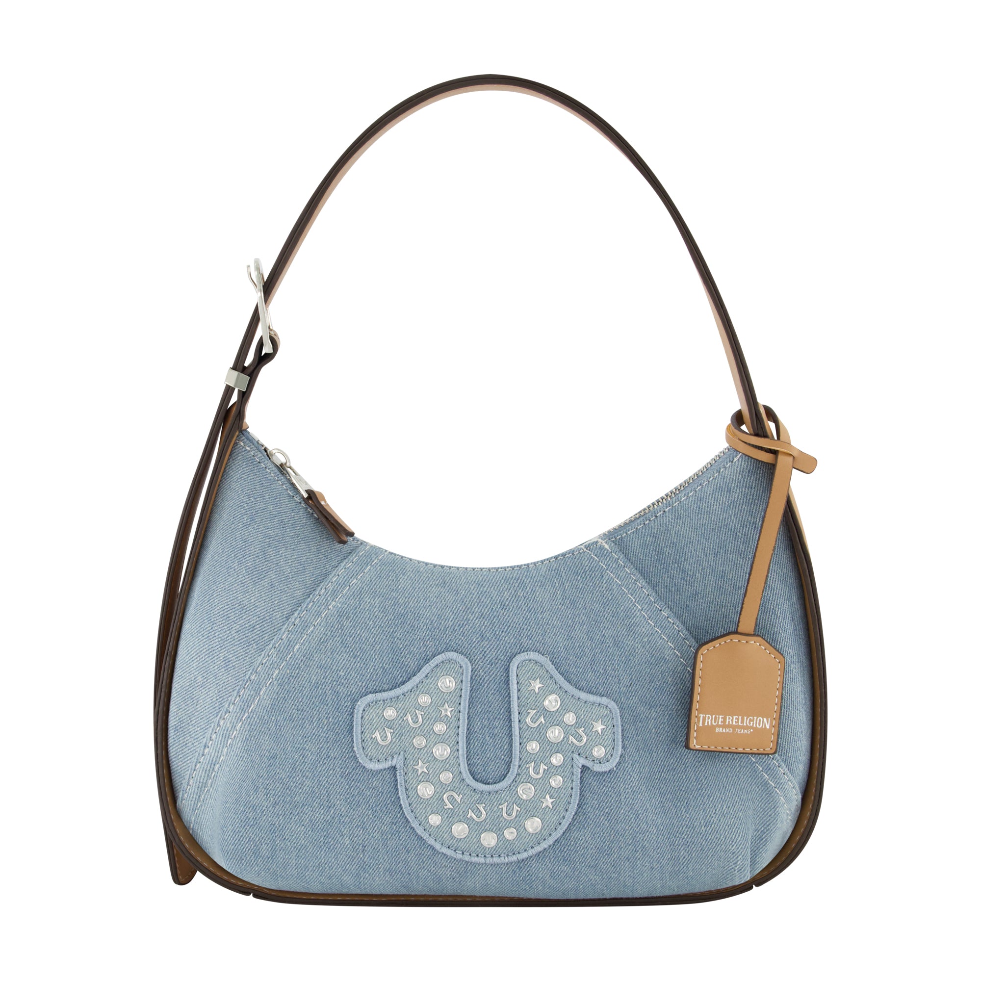 

Сумка True Religon Strudded logo Denim Hobo True Religion, светло-голубой