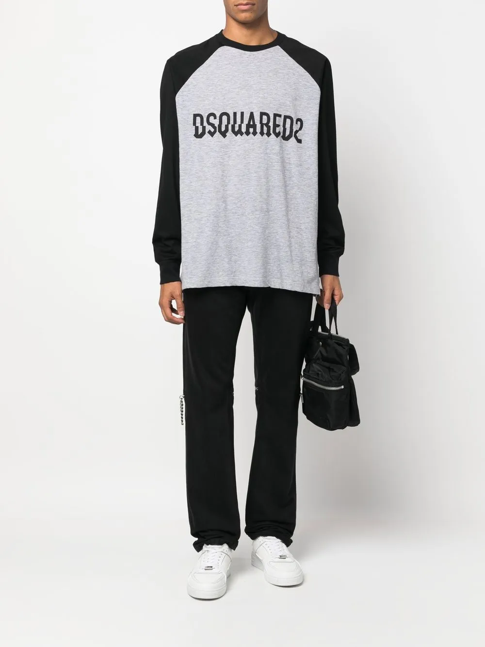 Футболка с длинными рукавами и логотипом Dsquared2, серый — фото 2