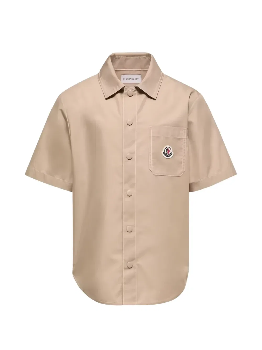 Рубашка с нашивкой-логотипом Moncler Enfant, бежевый