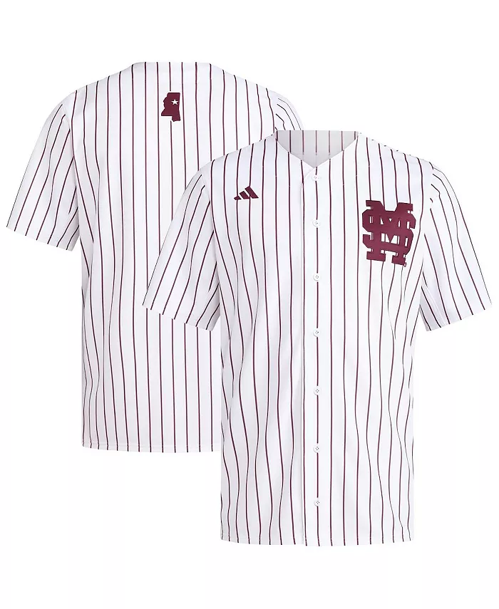 

Мужская белая бейсбольная майка-реплика Mississippi State Bulldogs adidas
